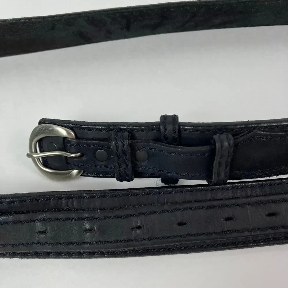 Duluth Trading Company Mens Size 46 Ranger Work Belt Black Leather Made USA